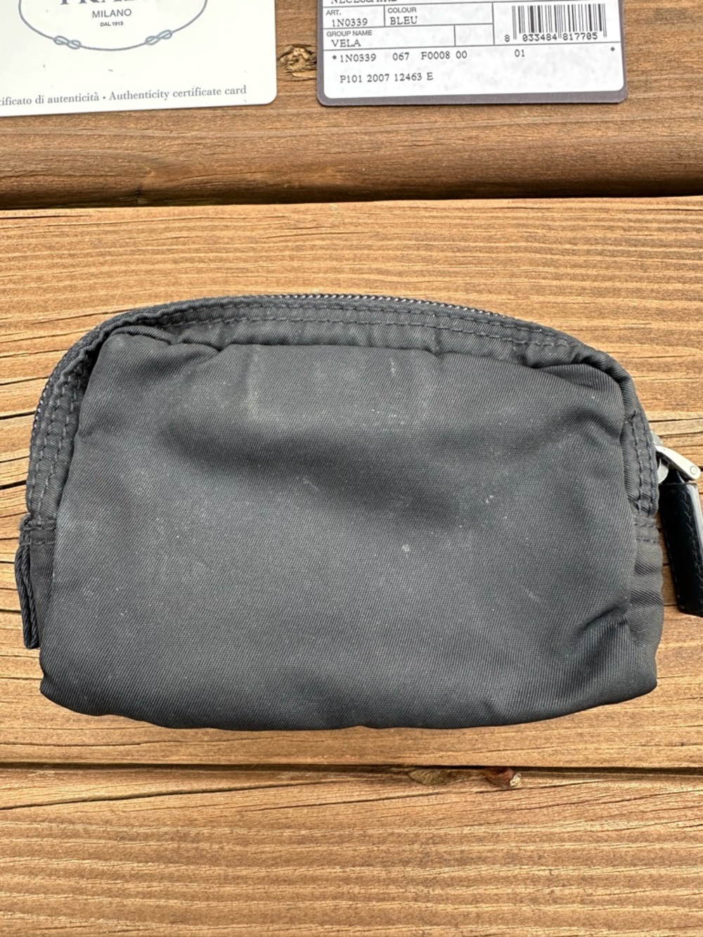 Prada Blue Nylon Pouch with Triangle Logo - Picture 4 of 13